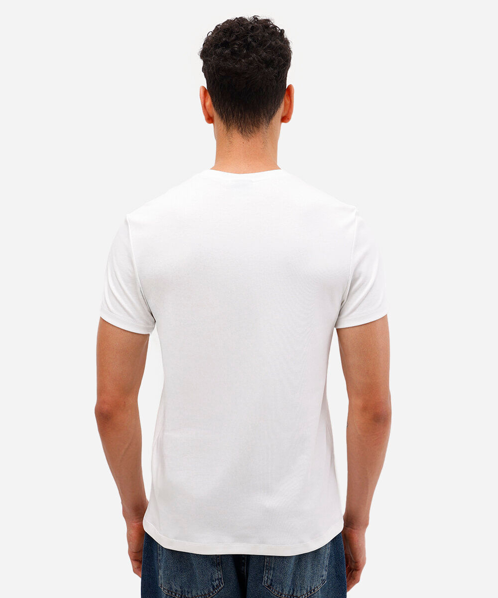 camiseta slim de algodão peruano bold branca
