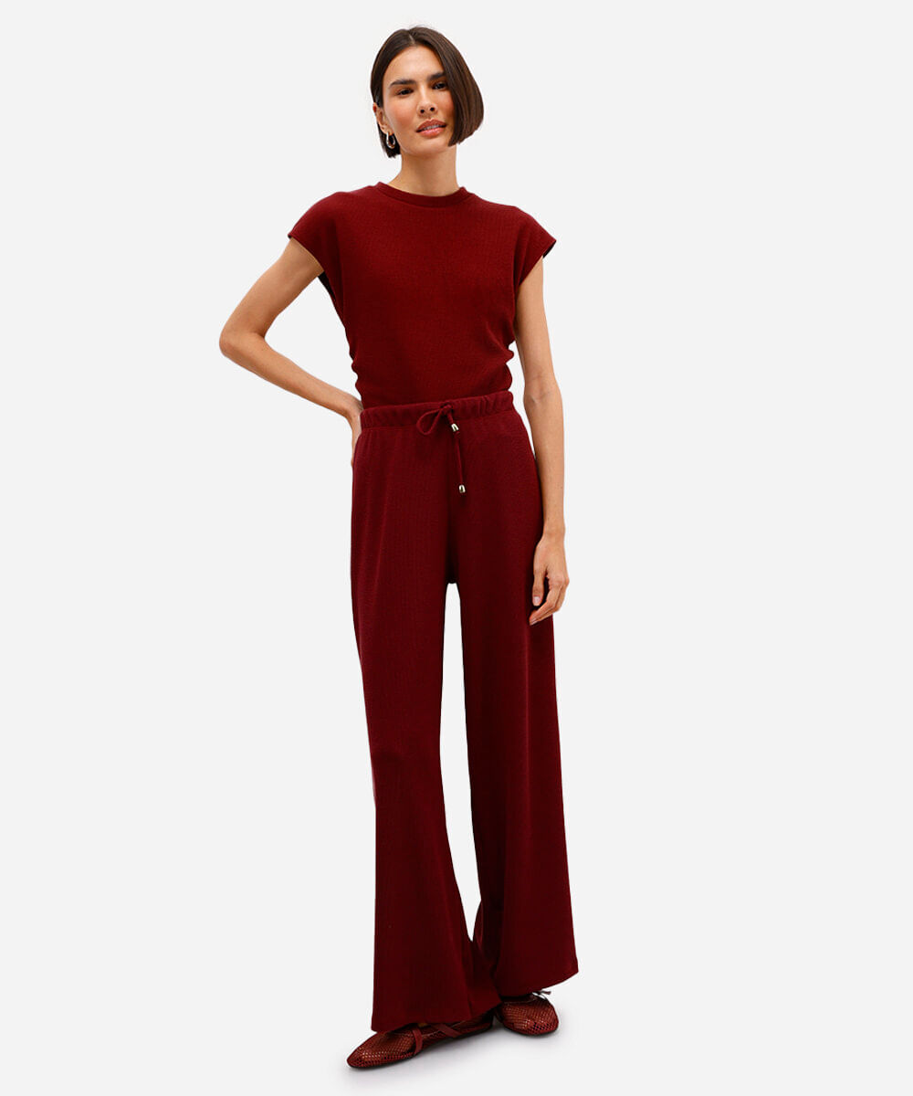 blusa texturizada manga japonesa - vinho escuro