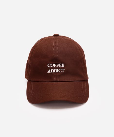 boné de sarja aba curva coffee addict marrom