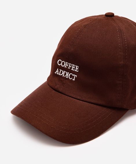 boné de sarja aba curva coffee addict marrom