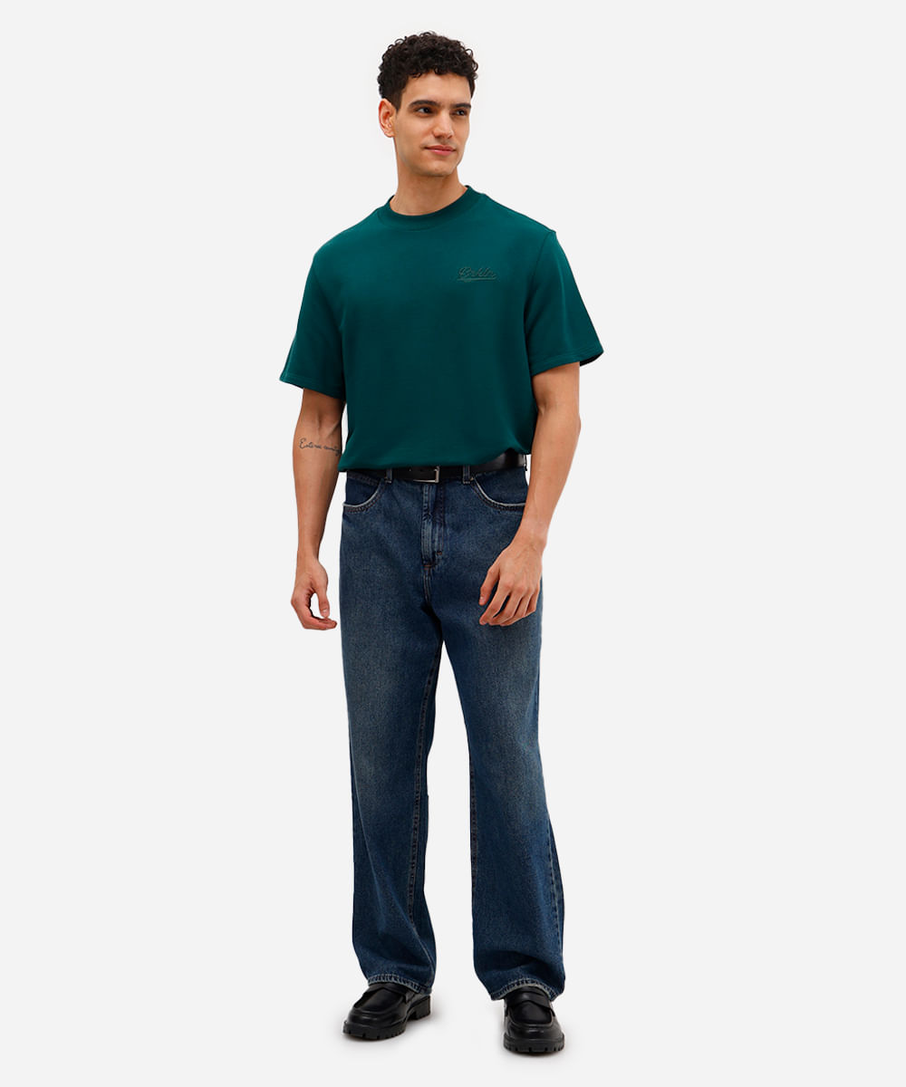 camiseta masculina de algodão manga curta brooklyn verde