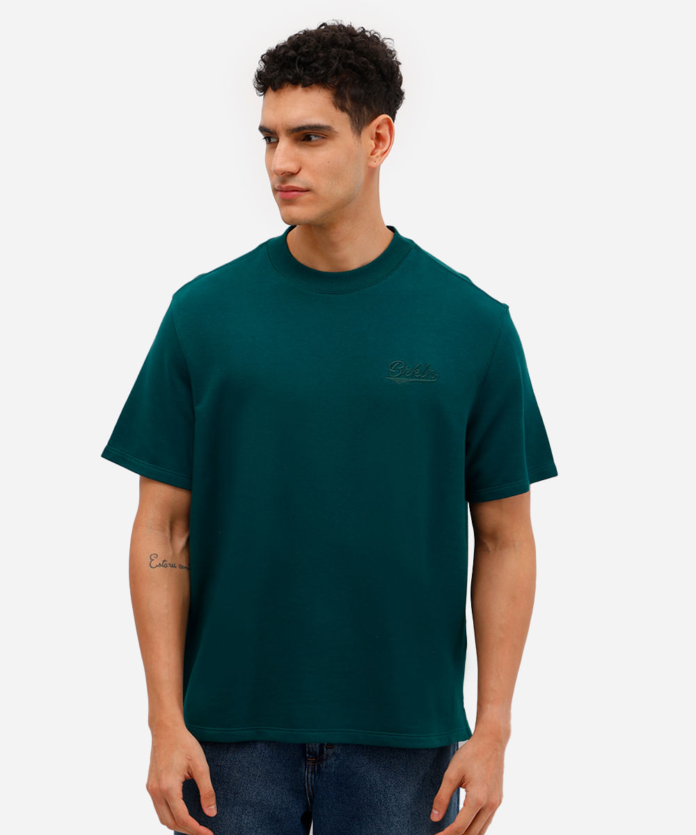 camiseta masculina de algodão manga curta brooklyn verde