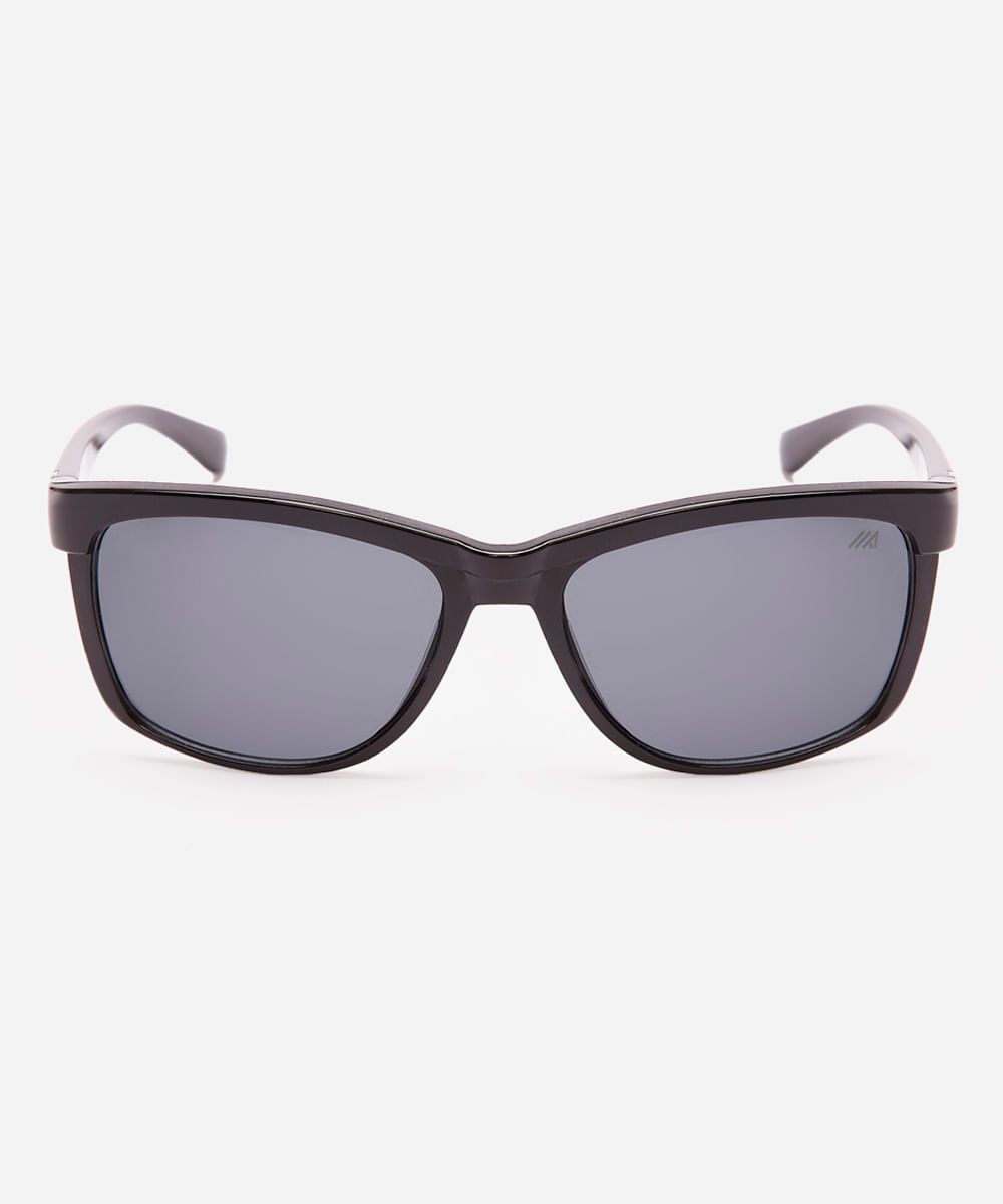óculos de sol oval preto