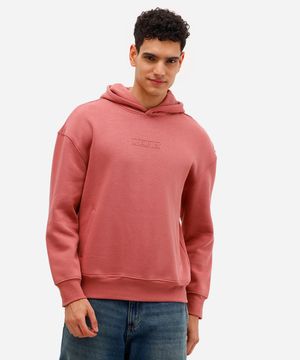 blusão masculino de moletom com capuz e bolsos whatever rosa