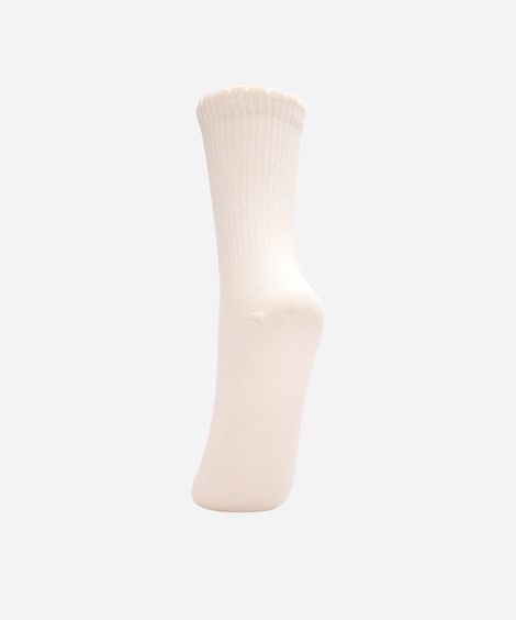meia feminina cano longo croissant off white