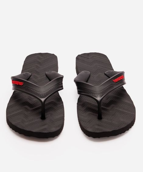 chinelo havaianas texturizado preto