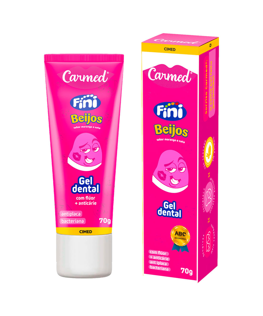 pasta de dente carmed com fluor fini beijos 70g