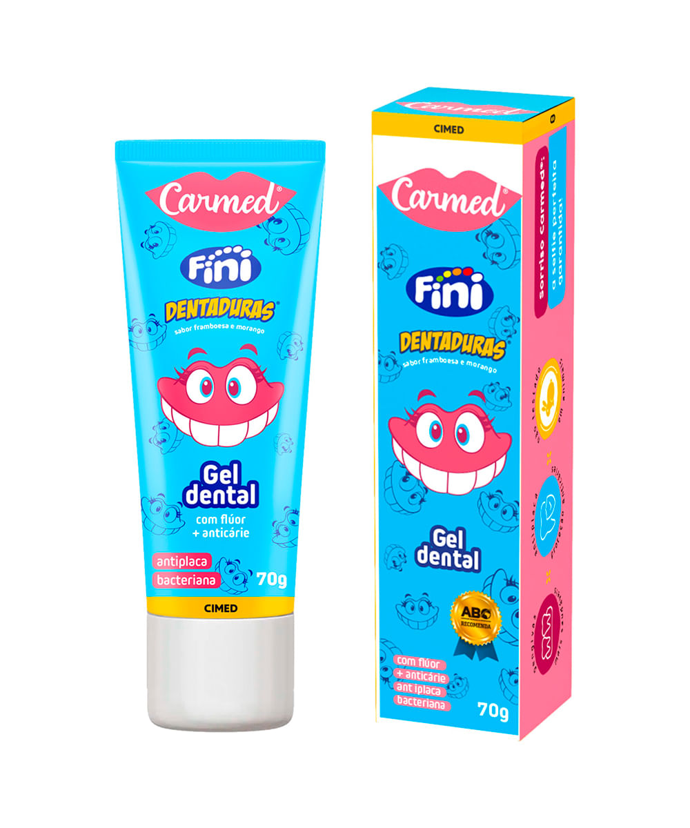 pasta de dente carmed com fluor fini dentadura 70g