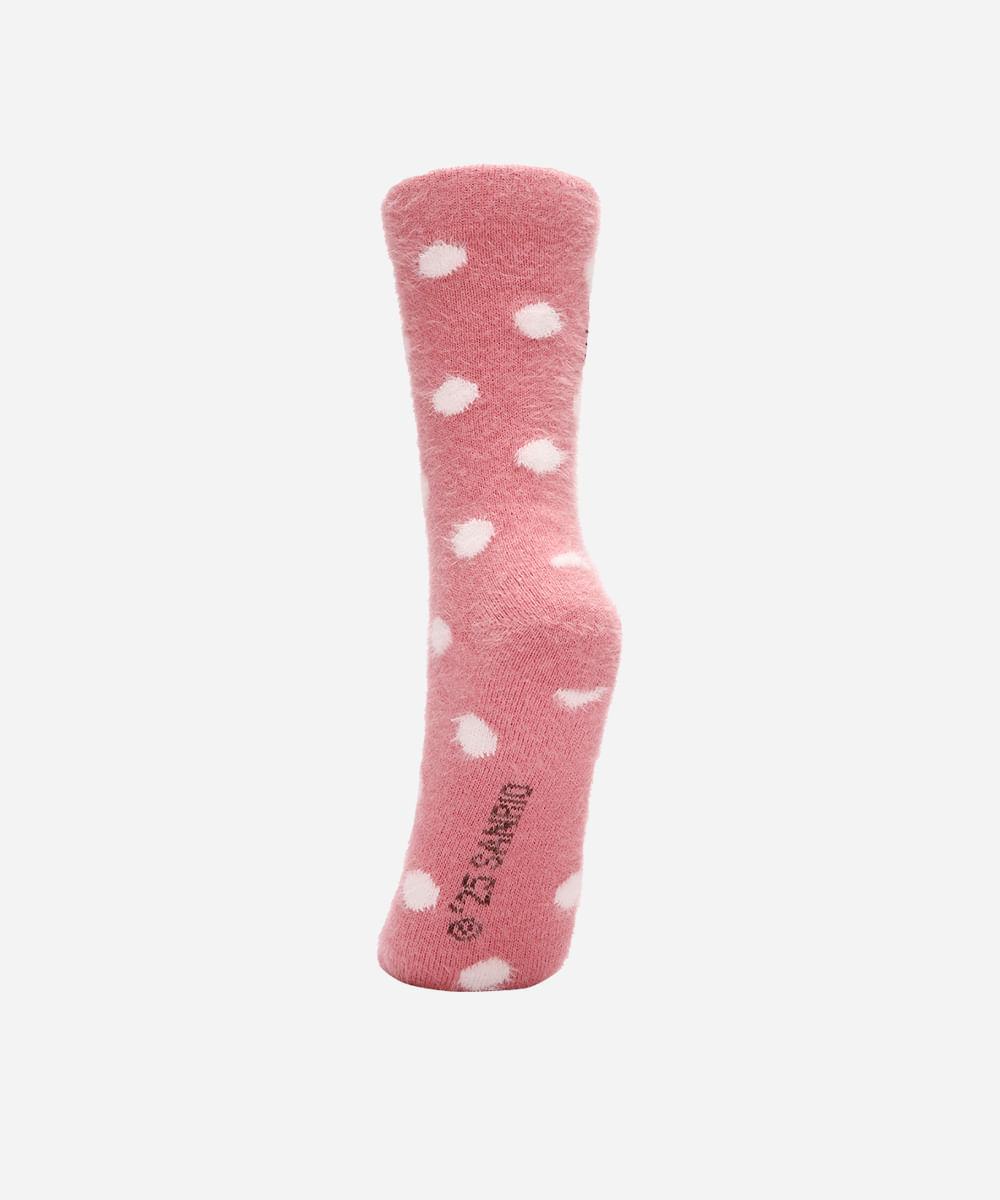 meia feminina cano alto hello kitty poá rosa