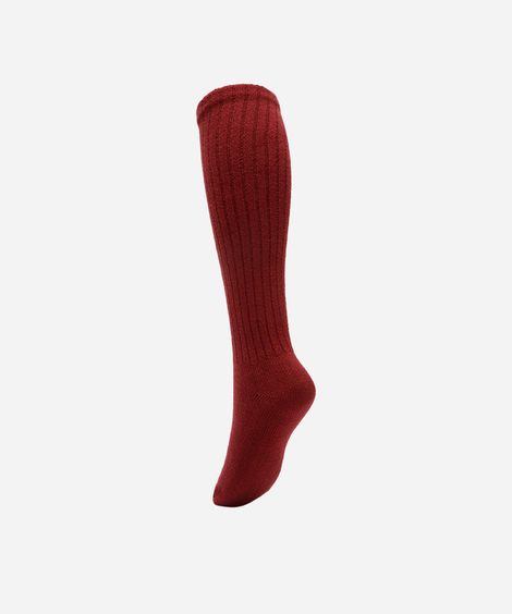 meia de tricot cano longo vinho