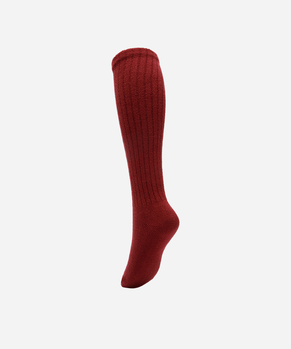 meia de tricot cano longo vinho