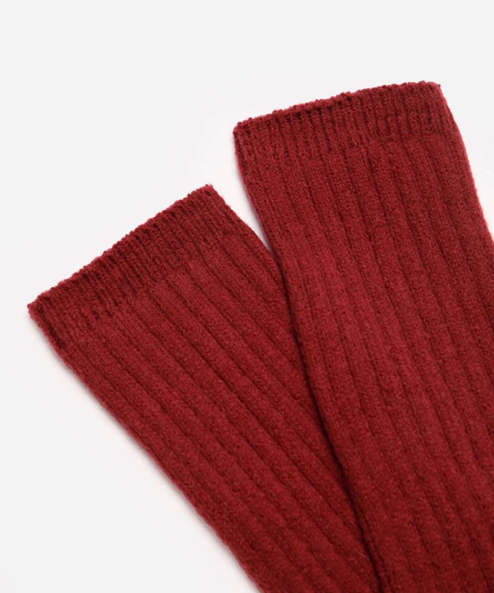 meia de tricot cano longo vinho
