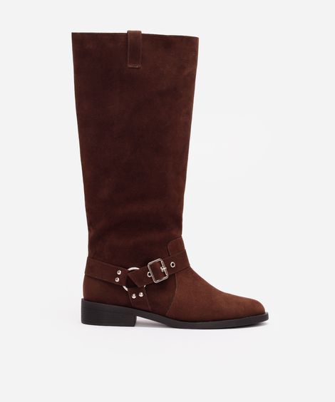 bota montaria texturizada com fivela oneself marrom