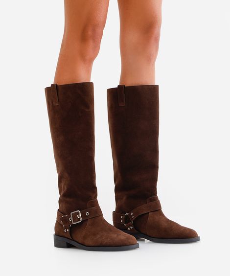 bota montaria texturizada com fivela oneself marrom