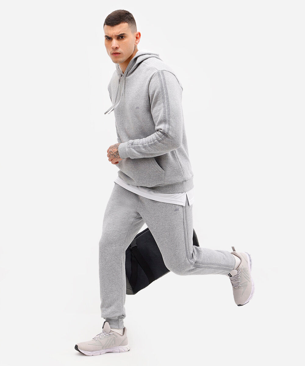 calça jogger de moletom esportiva ace cinza