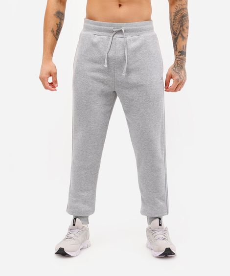 calça jogger de moletom esportiva cinza