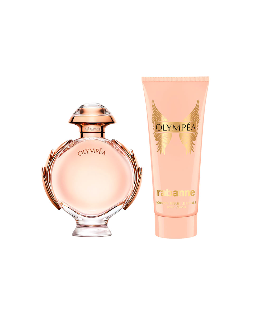 kit perfume feminino rabanne olympéa edp 80ml sensual creme corporal 100ml
