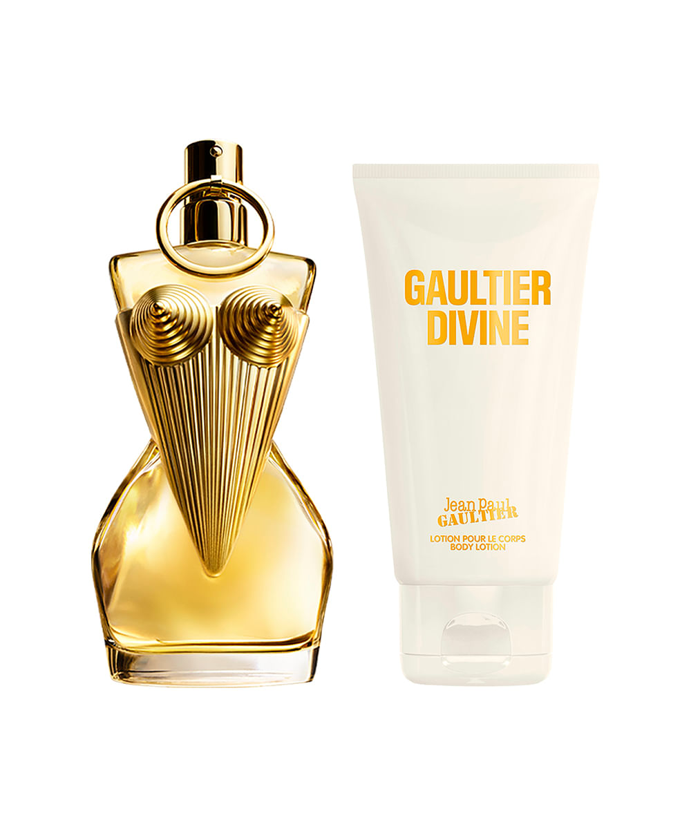kit perfume feminino jean paul gaultier gaultier divine edp 50ml lotion pour le corps creme corporal 75ml