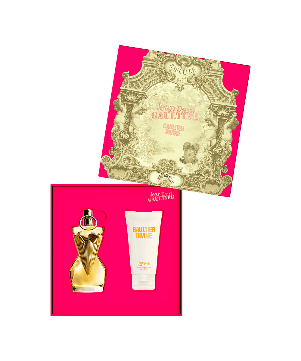 kit perfume feminino jean paul gaultier gaultier divine edp 50ml lotion pour le corps creme corporal 75ml