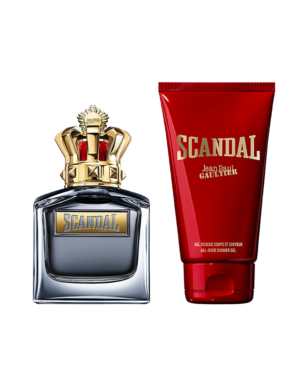 kit perfume masculino jean paul gaultier scandal edt for him 50ml gel de banho 75ml