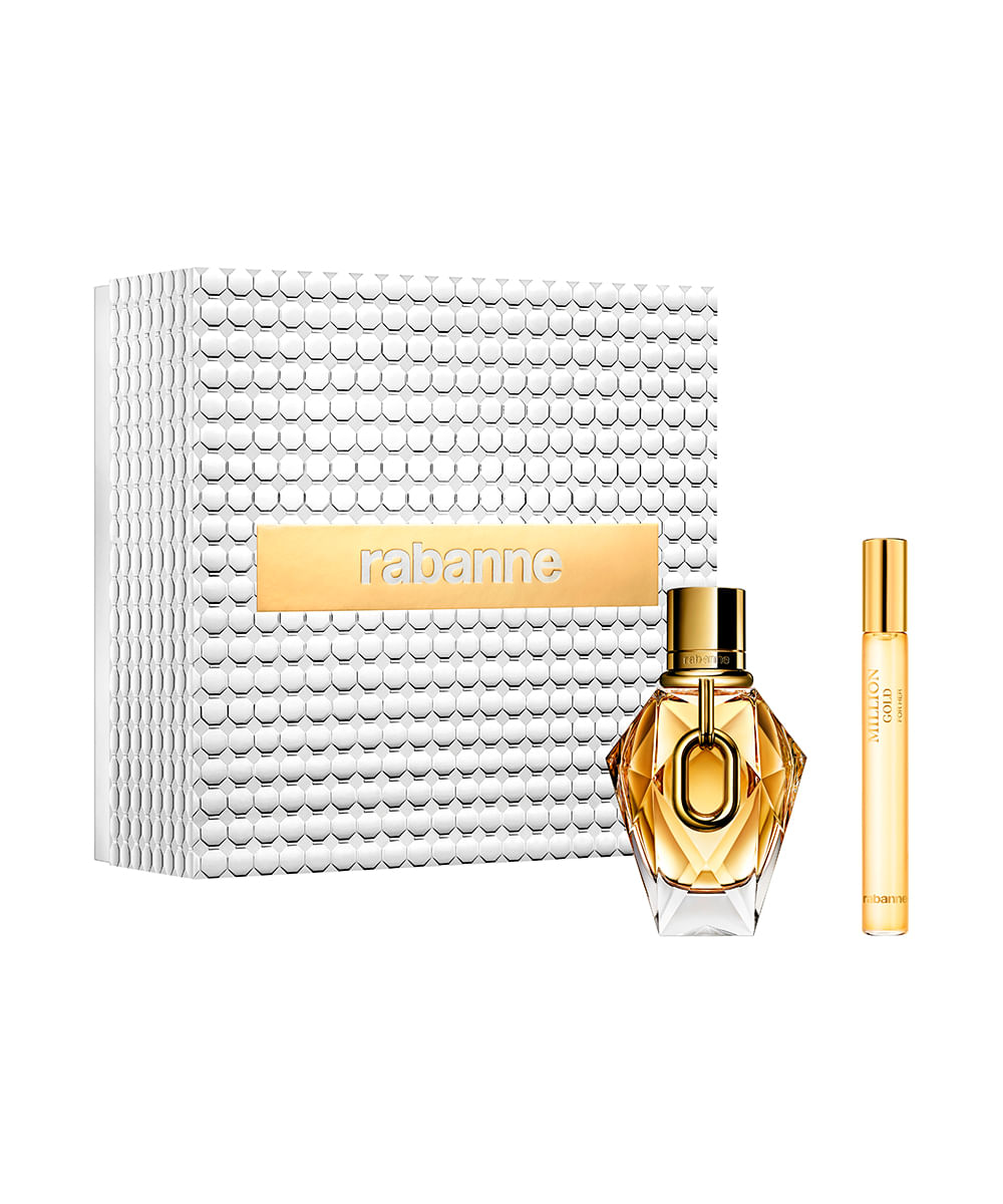 kit perfume feminino rabanne million gold for her edp refil 50ml 10ml