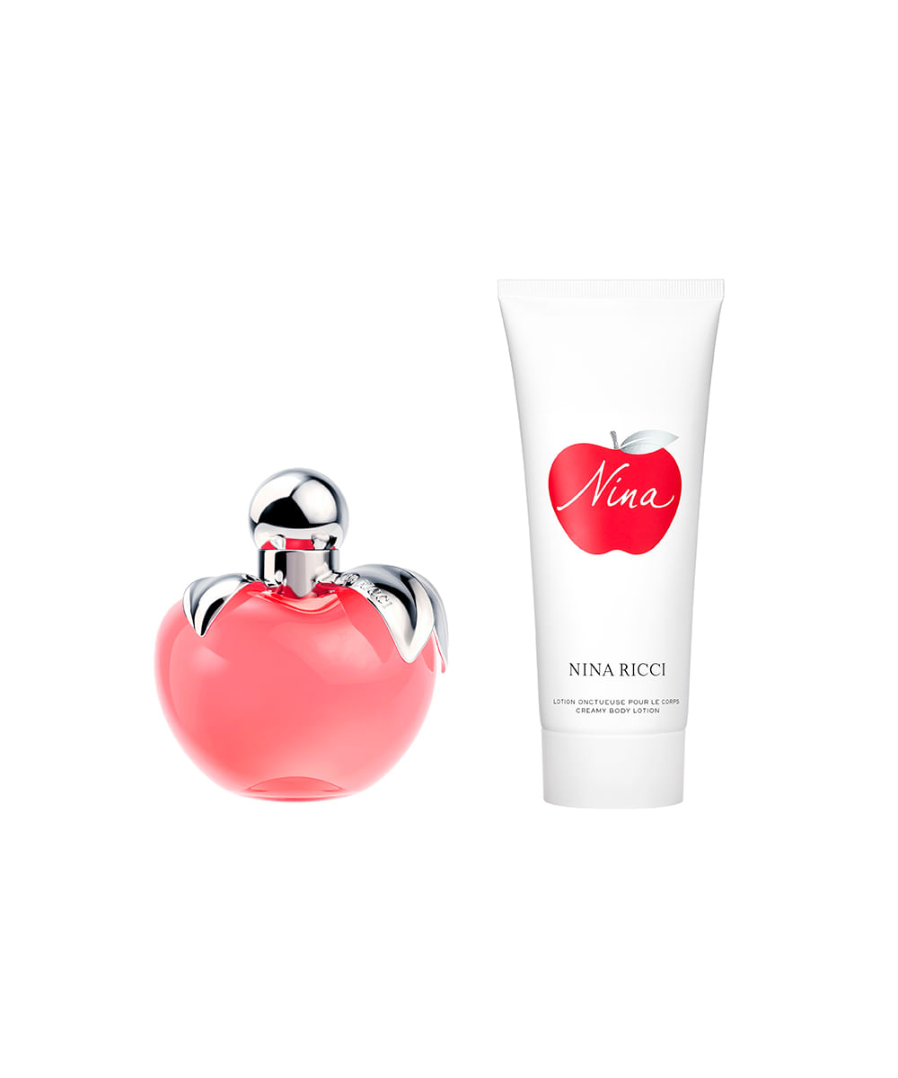 kit perfume feminino nina ricci nina edt 50ml creme corporal 75ml