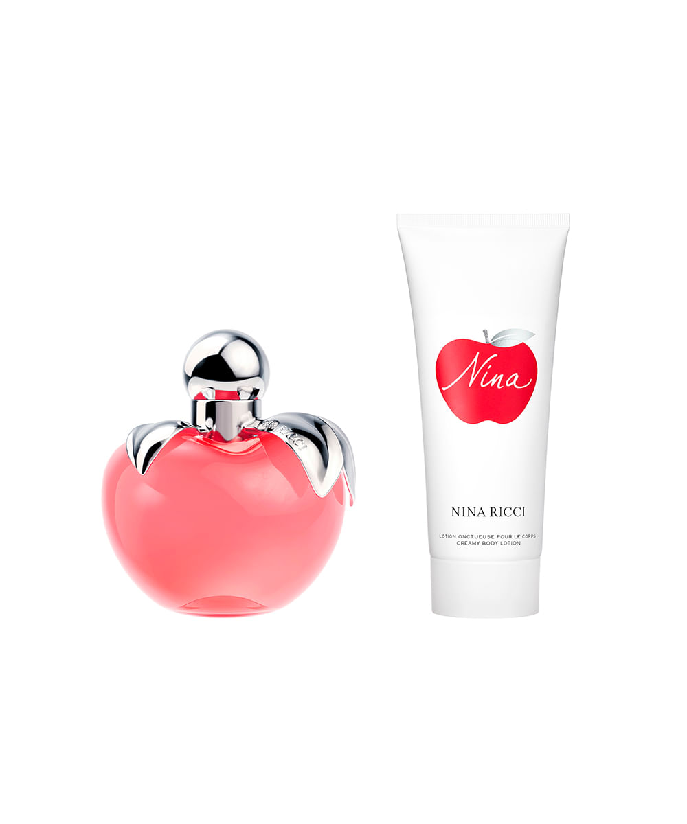 kit perfume feminino nina ricci nina edt refill 80ml creme corporal 75ml
