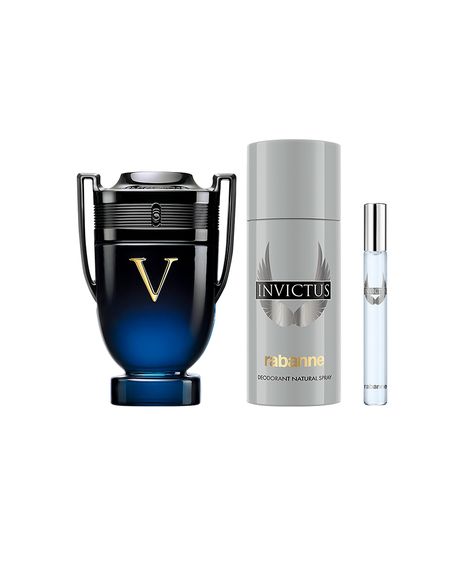 kit perfume masculino rabanne invictus victory elixir parfum intense 100ml desodorante 150ml edt 10ml