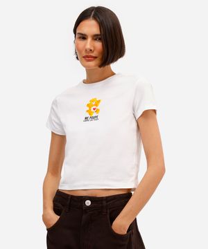 blusa feminina de algodão ursinhos carinhosos off white