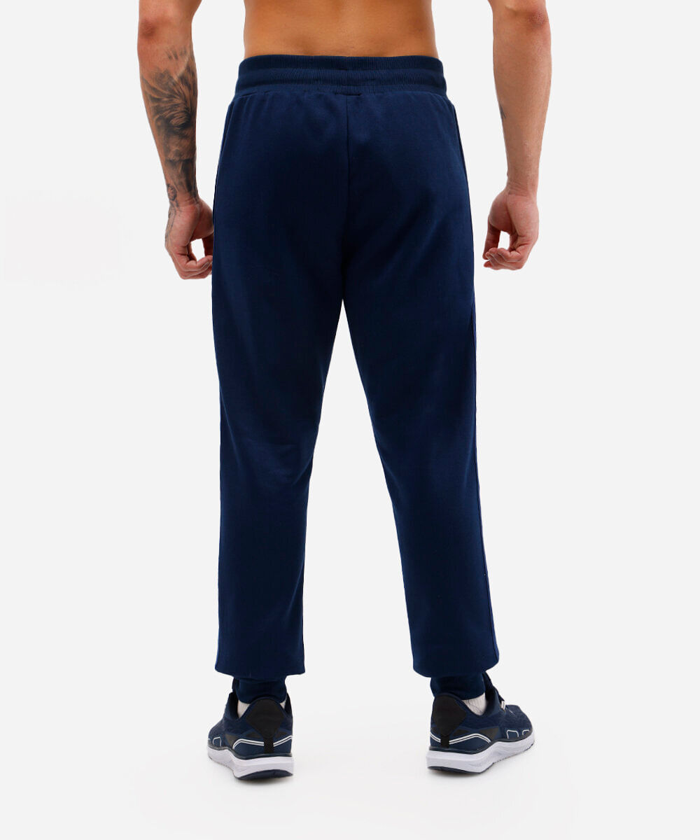 calça jogger de moletom esportiva azul