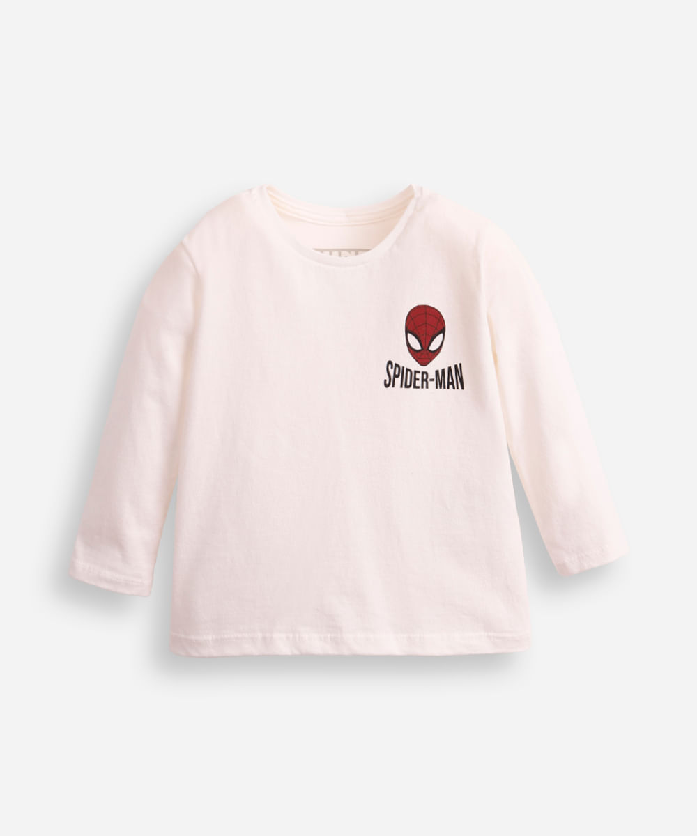 kit de 2 blusas infantis manga longa homem aranha colorida