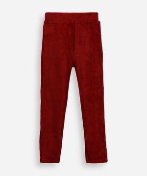 calça legging infantil aveludada vinho