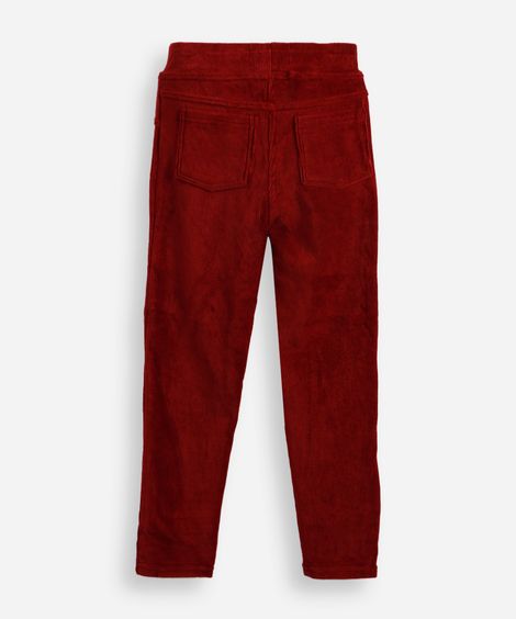 calça legging infantil aveludada vinho