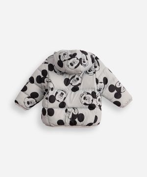 jaqueta puffer infantil mickey cinza