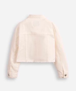 jaqueta de sarja infantil coração off white