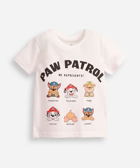 camiseta de algodão infantil moods patrulha canina off white