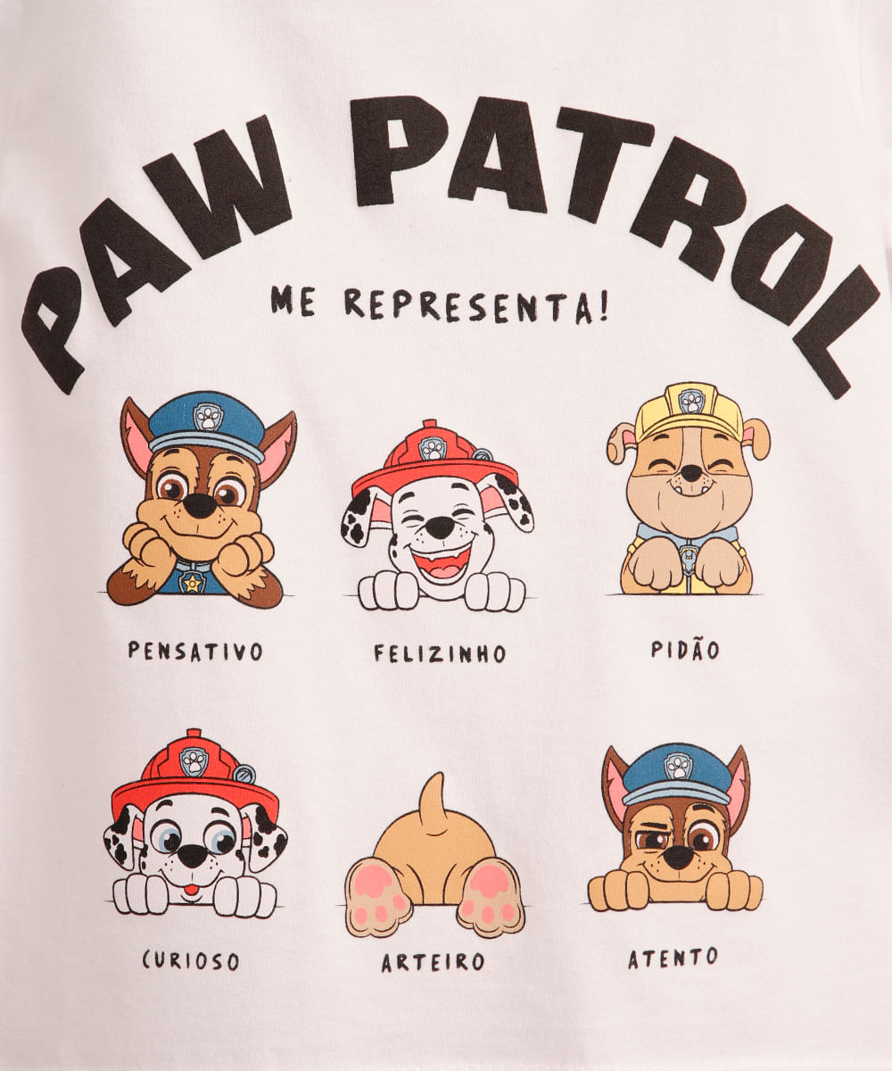 camiseta de algodão infantil moods patrulha canina off white
