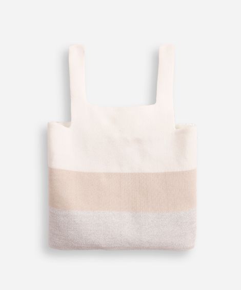 cropped de tricot infantil listrado com lurex colorido