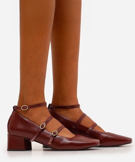 scarpin boneca salto bloco oneself vinho