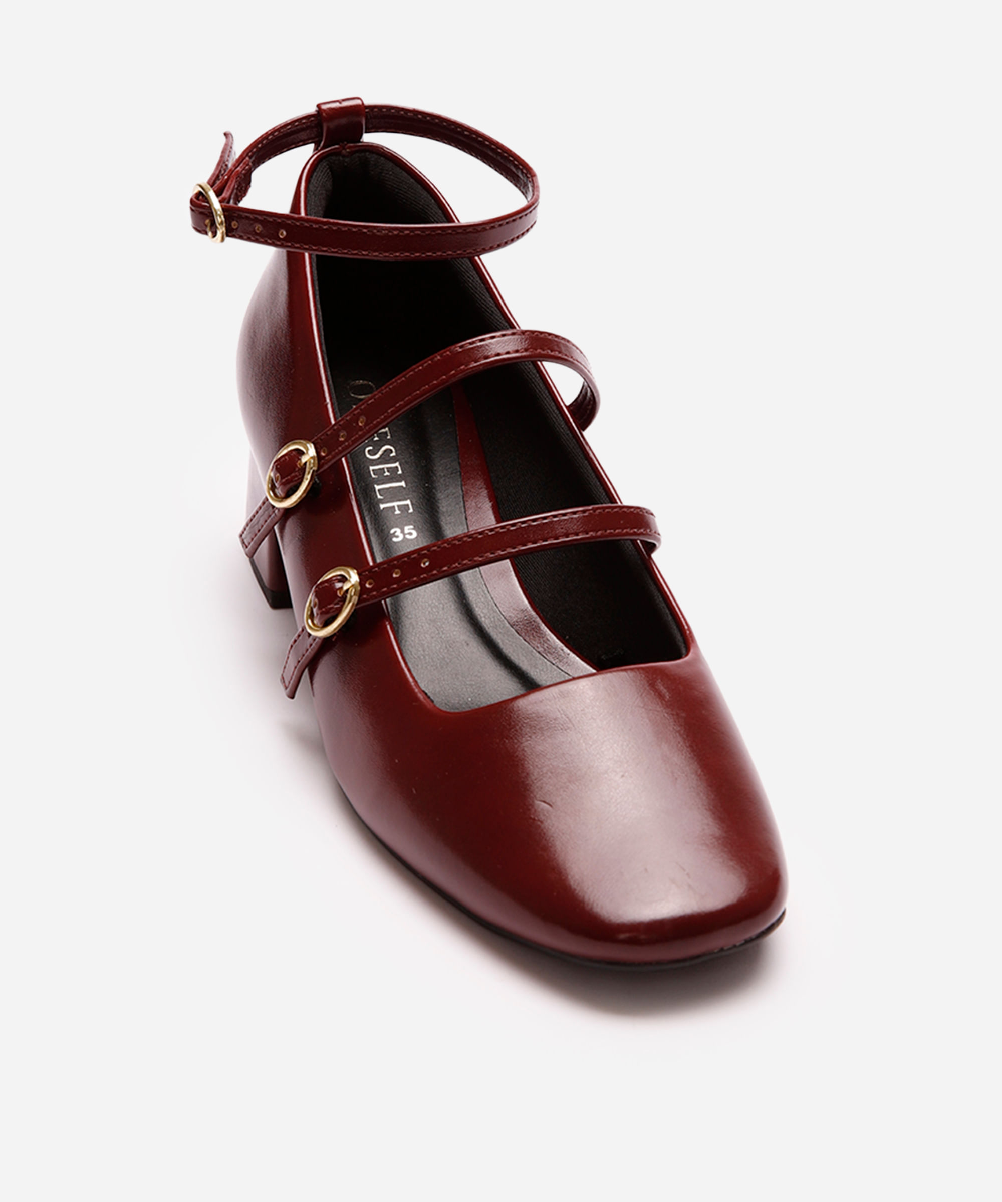 scarpin boneca salto bloco oneself vinho