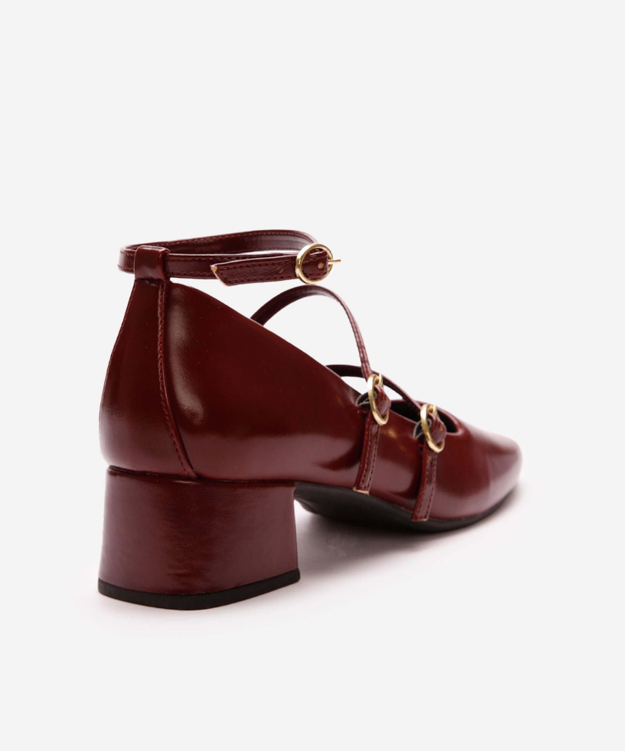 scarpin boneca salto bloco oneself vinho