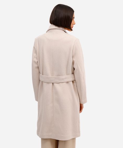 casaco trench coat feminino alongado bege