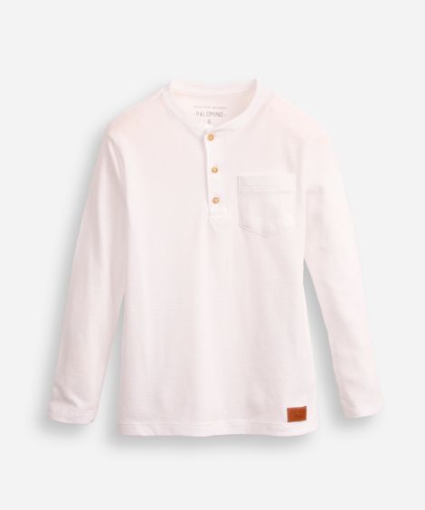 blusa infantil gola padre texturizada off white