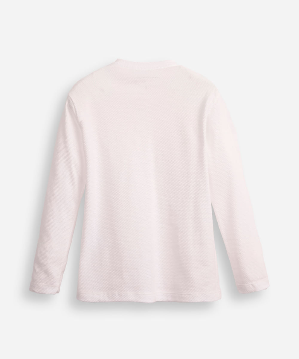 blusa infantil gola padre texturizada off white
