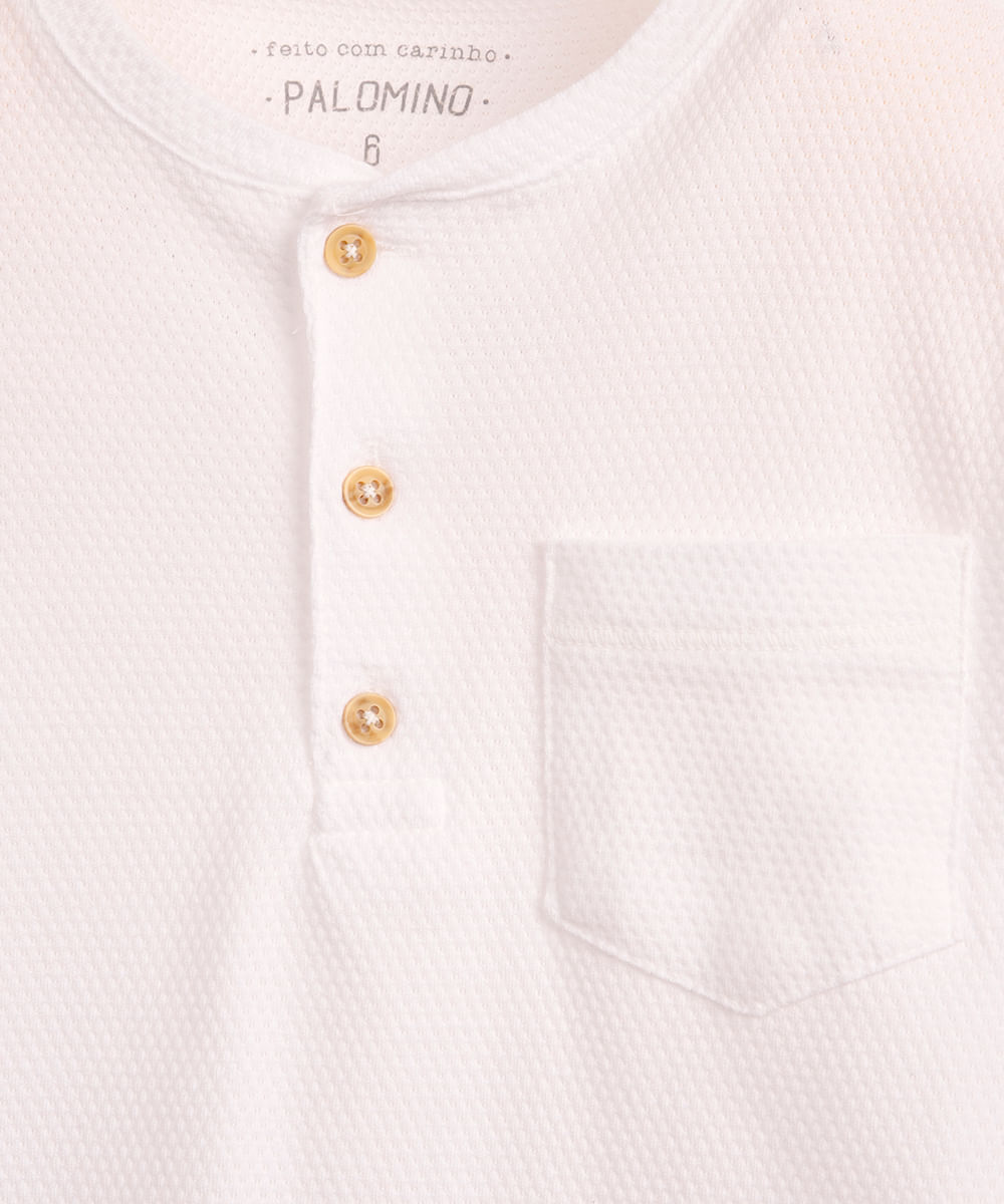 blusa infantil gola padre texturizada off white