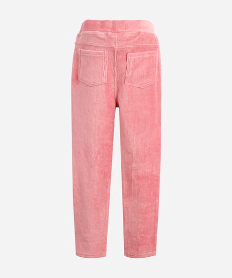 calça legging infantil aveludada rosa