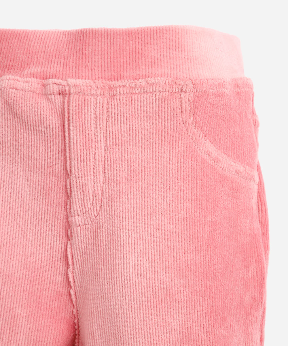 calça legging infantil aveludada rosa