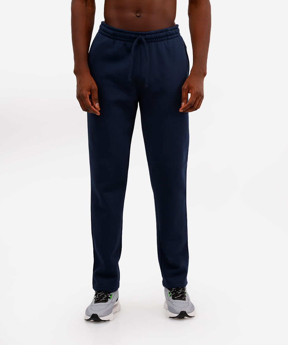 calça masculina esportiva de moletom azul