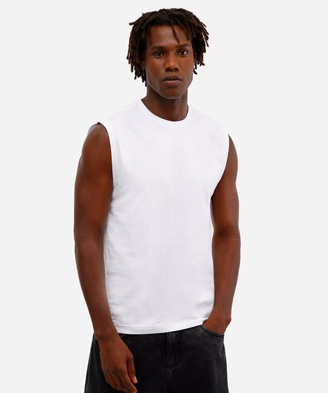 regata machão básica comfort de algodão - branco