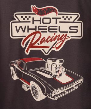 blusa de algodão infantil hot wheels racing cinza